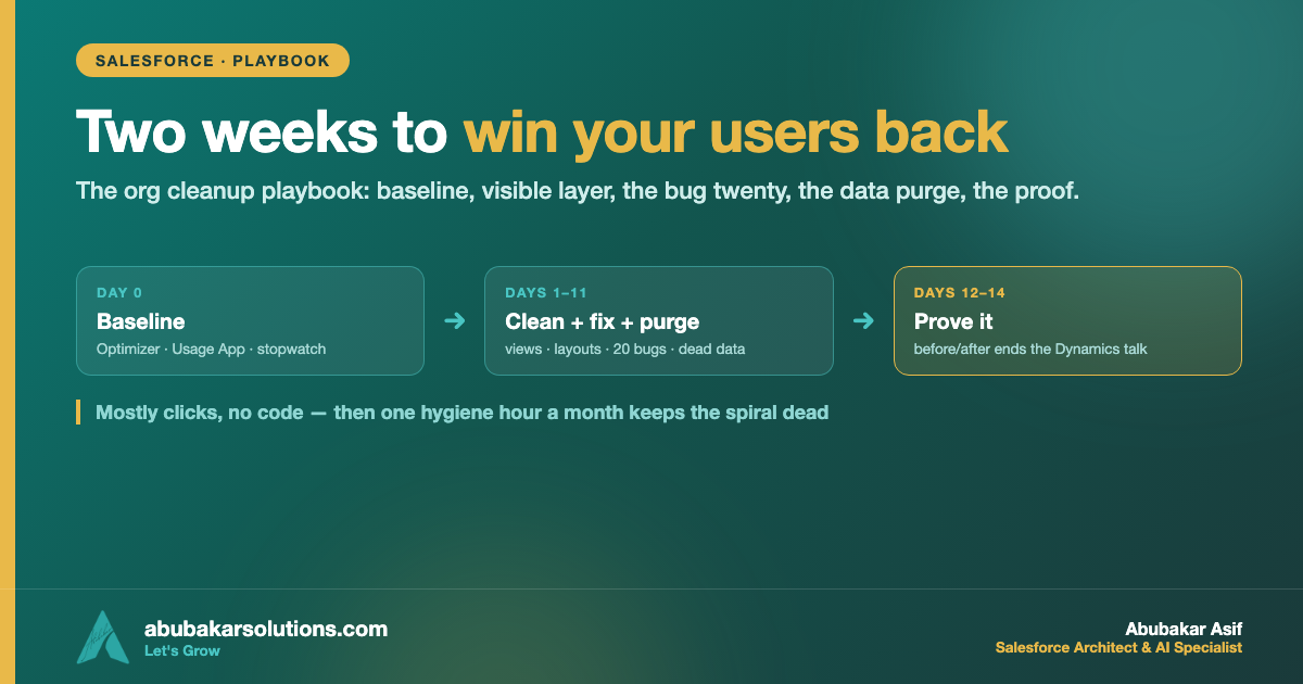 The Salesforce Org Cleanup Playbook: Two Weeks to Win Your Users Back