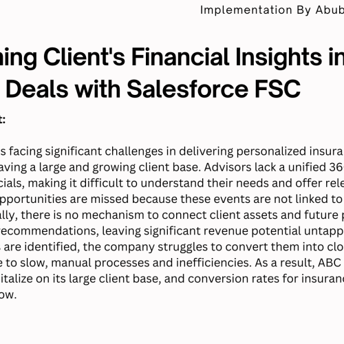 Transforming Client’s Financial Insights into Insurance Deals with Salesforce FSC
